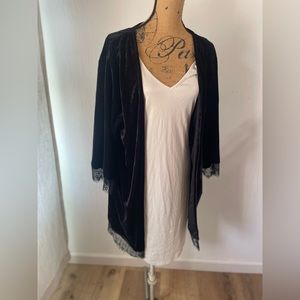 FREE PRESS velvet lace kimono duster jacket